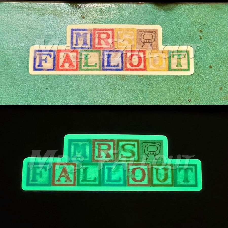 Glow in the Dark Mrs. Fallout Block Letter Sticker product image (1)
