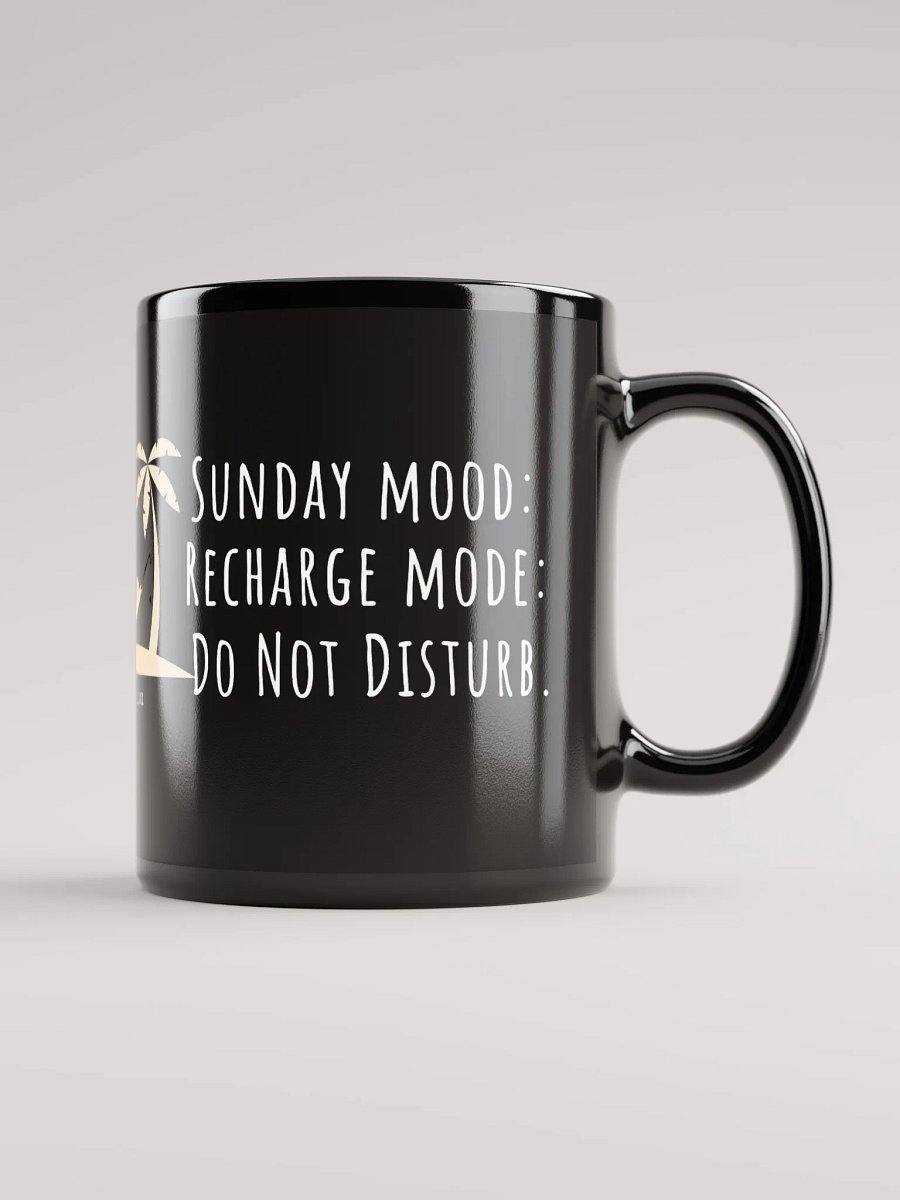 Sunday Mood: Recharge Mode with Palm Trees – Your Do Not Disturb Vibe!" Black Glossy Mug product image (2)