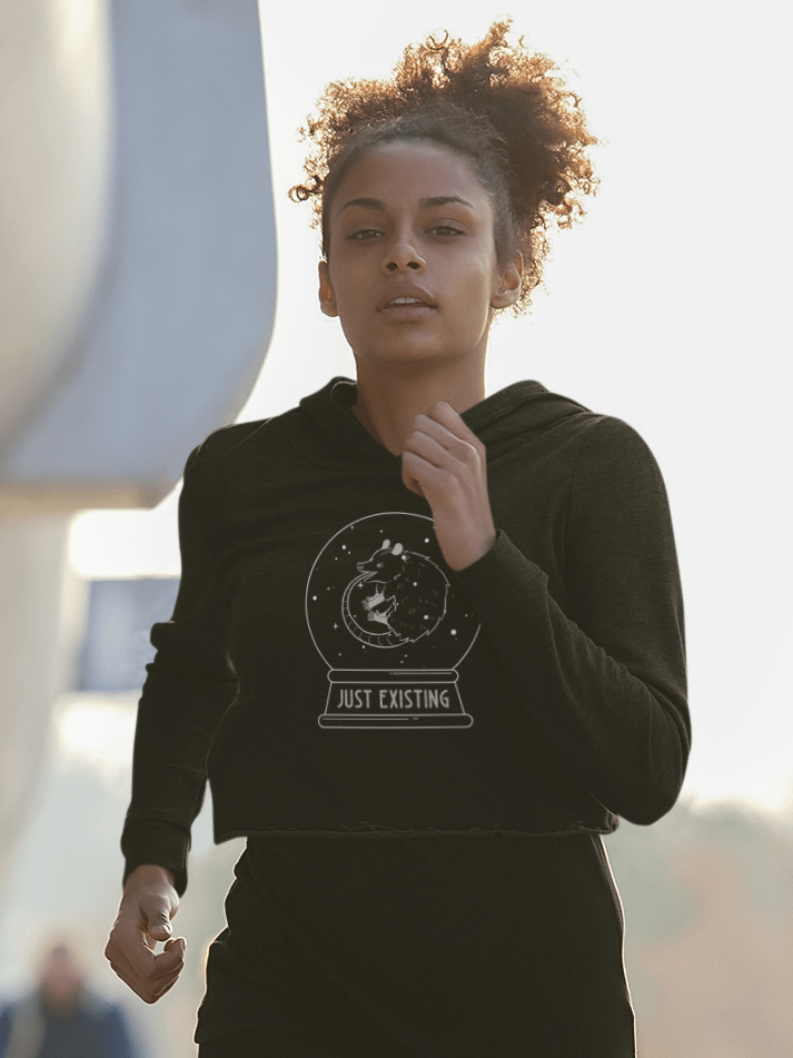 Just Existing fleece crop hoodie product image (1)