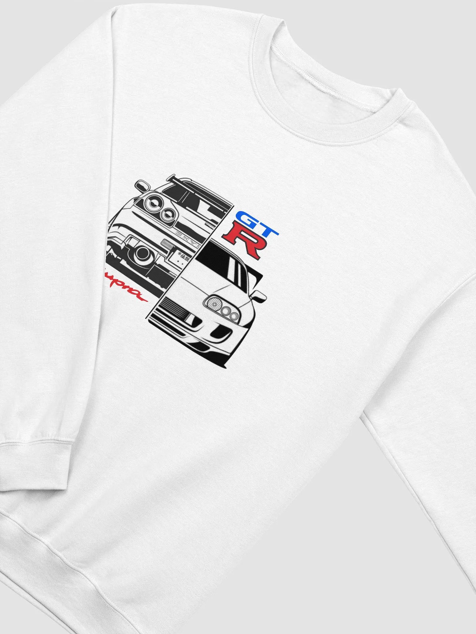 GTR R34 and Toyota Supra crewneck shirt product image (2)