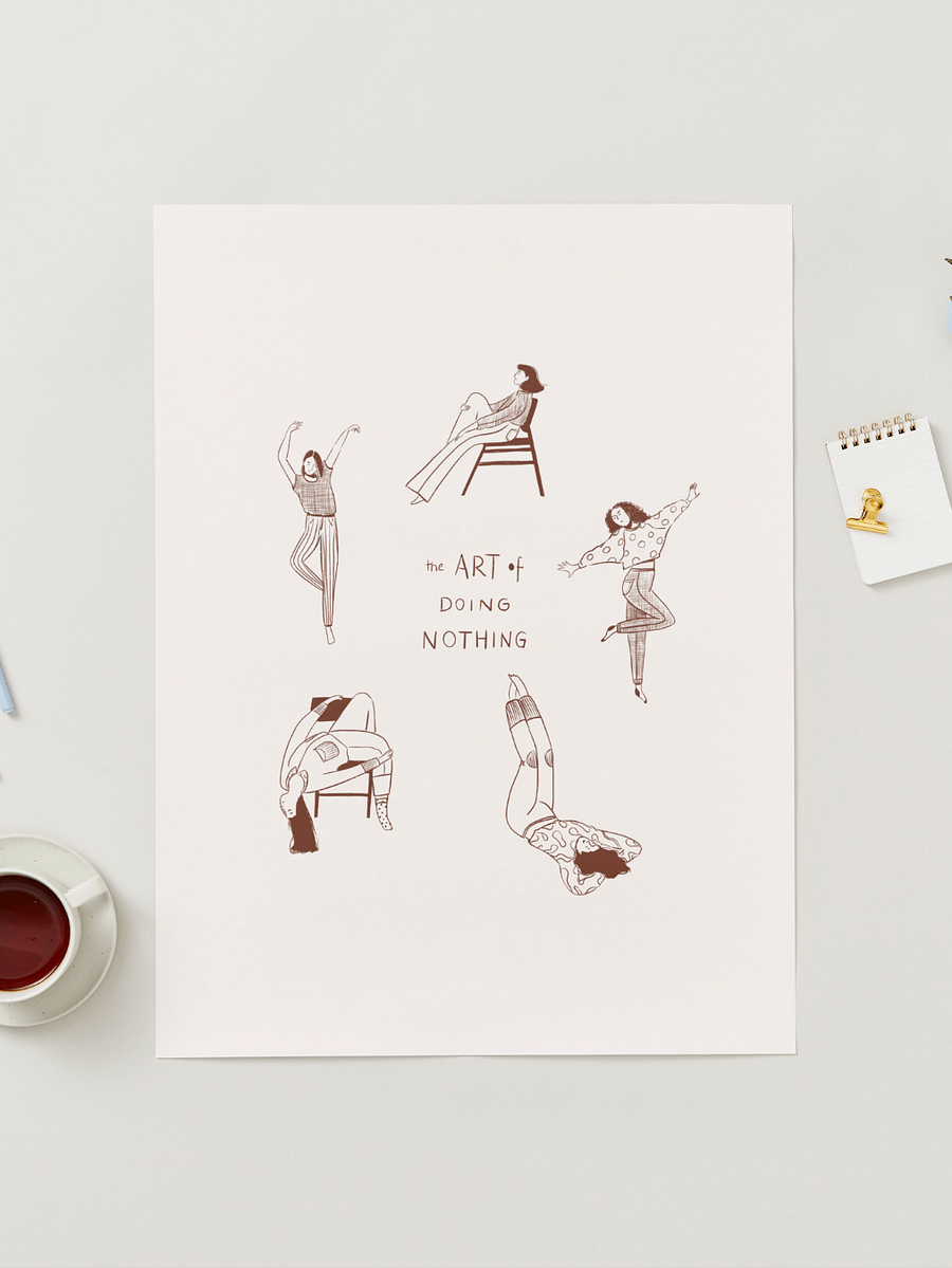 The Art of Doing Nothing - Minimal Line Art Print product image (3)
