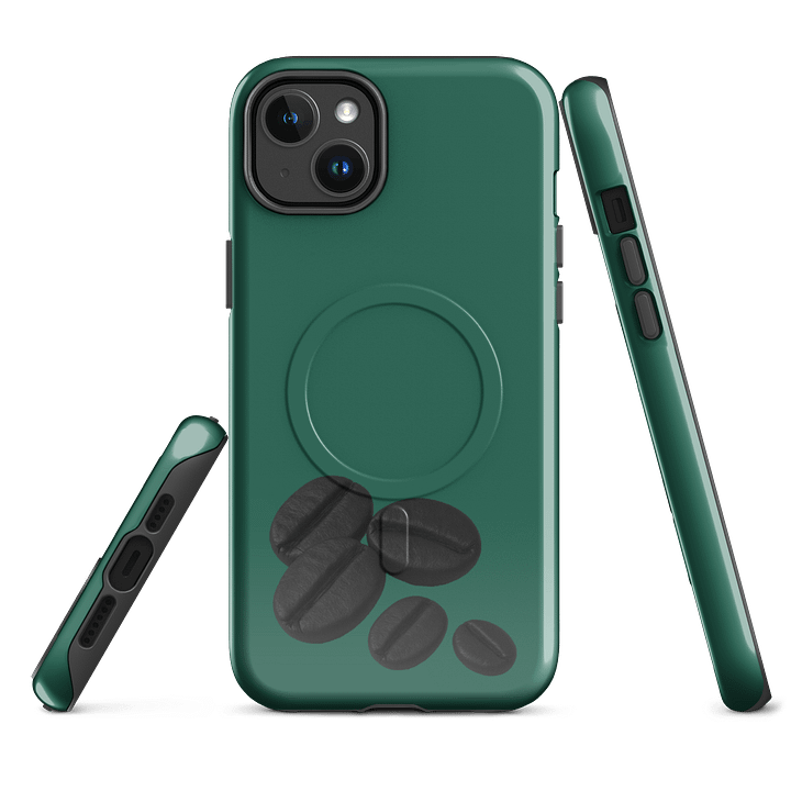 Dark Green Black Coffee Beans MagSafe® Tough iPhone® Case product image (2)