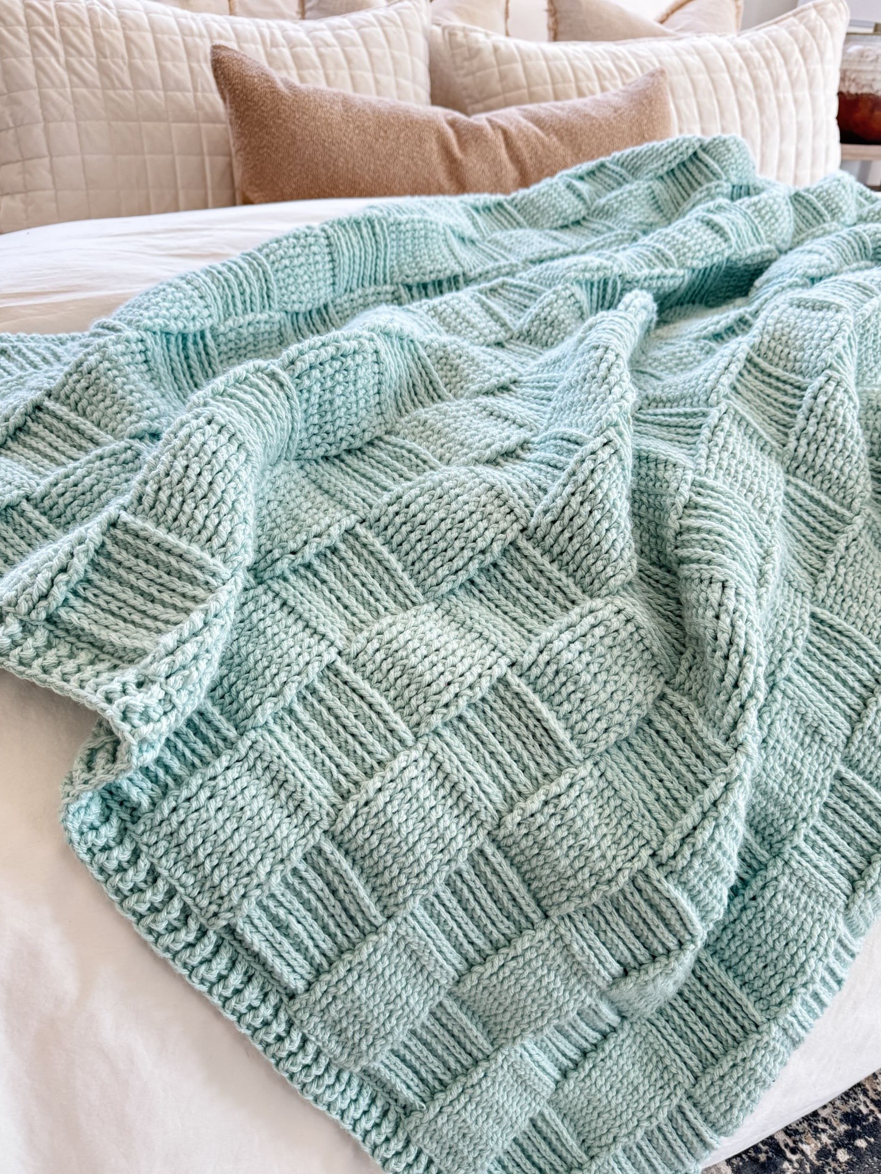 Seabreeze Basket Weave Blanket Crochet Pattern product image (5)