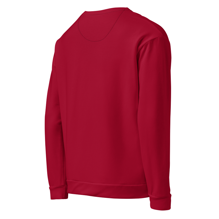 Cherry Red Solid Color Eco Friendly Unisex Sweatshirt product image (5)