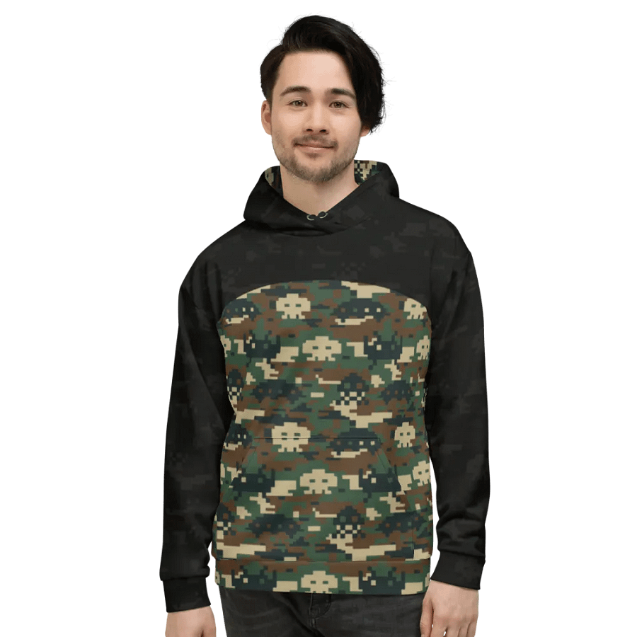 Space Invaders Camo Unisex Hoodie (Obsidian) product image (2)