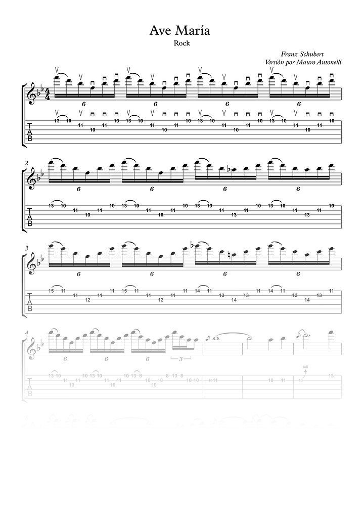 Ave María Rock - Partitura + Tabs product image (1)