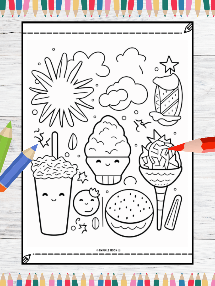 20 Cute Kawaii Coloring Pages#5 (PDF Coloring Pages) product image (3)