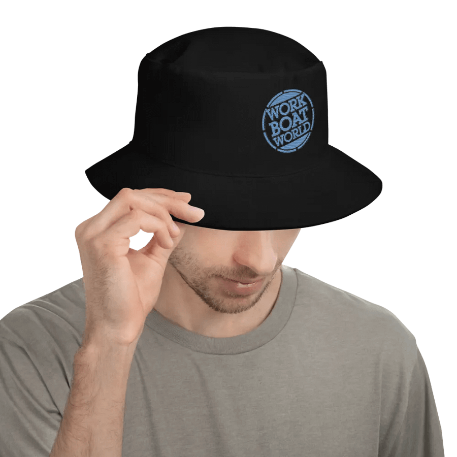 Work Boat World Logo Bucket Hat (Light Blue Logo) product image (6)