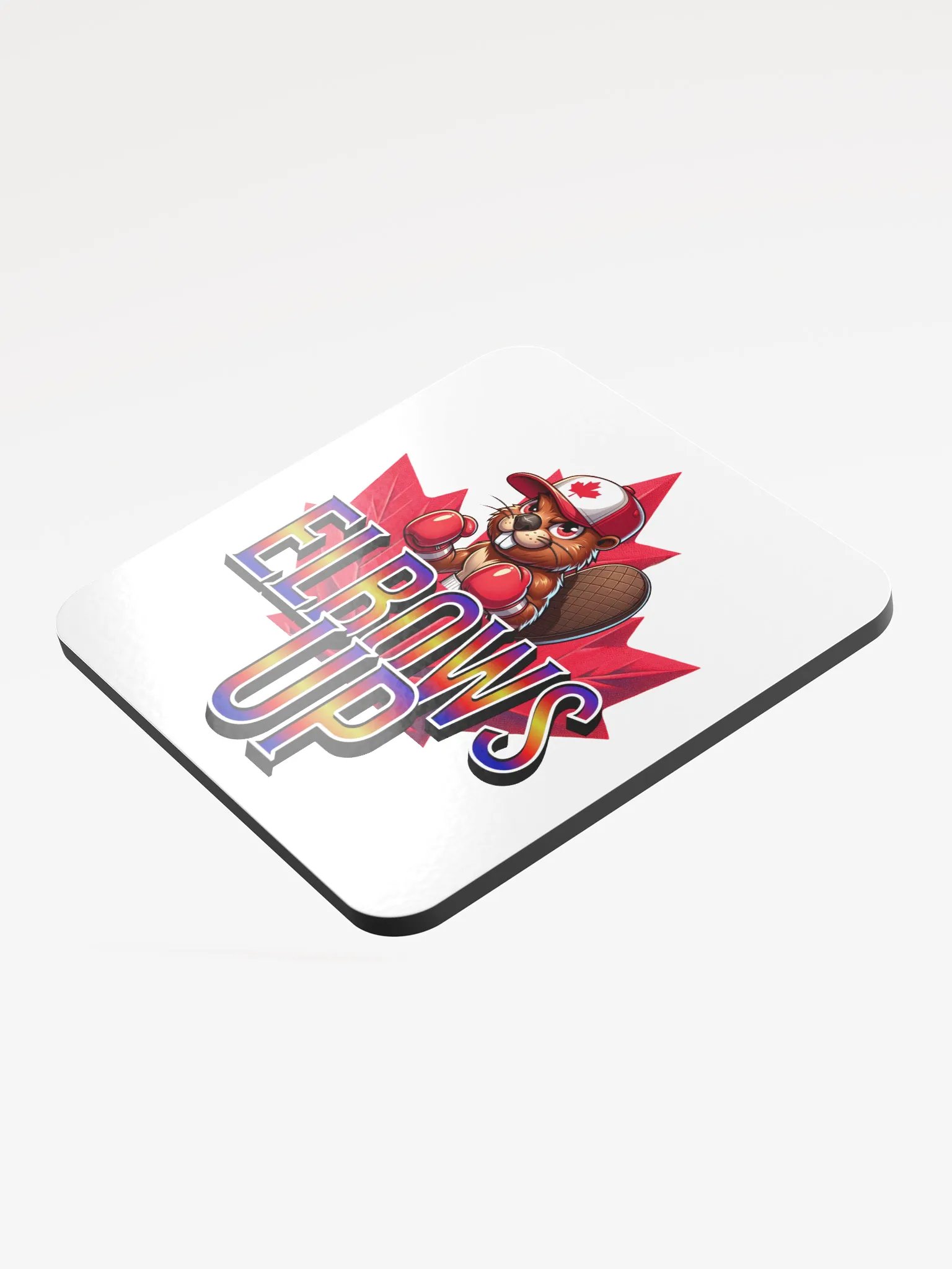 Elbows Up Maple Leaf Beaver Boxing Mauler Coaster Set product image (4)