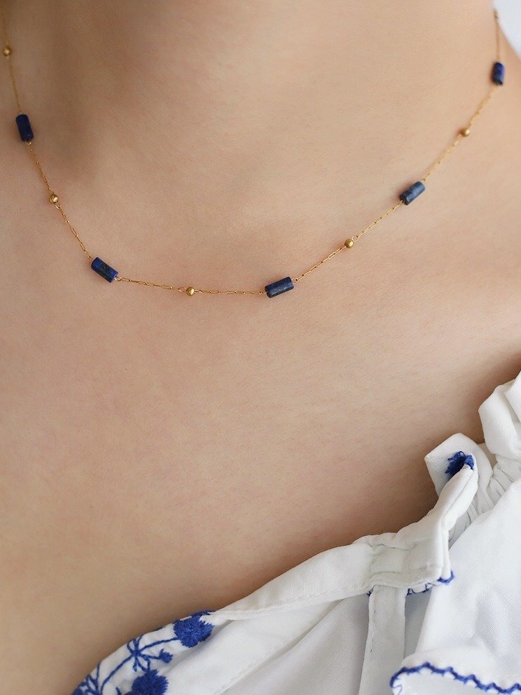 Pipe beads handmade Necklace | 18K Gold Plated. product image (5)