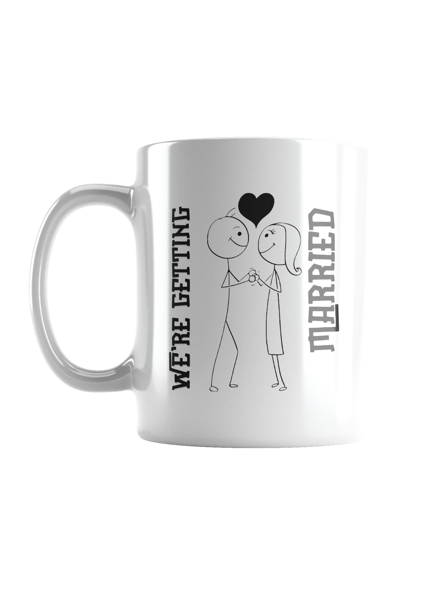 We’re Getting Married! – Cute Stick Figure Engagement Mug product image (2)