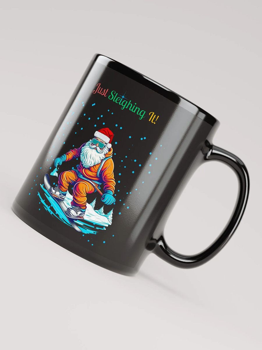 Santa Claus Snowboarding Black Mug product image (7)