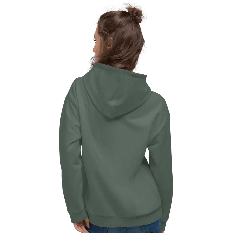 Plain Dark Sage Green Soft Summer Unisex Recycled Polyester Heavyweight Premium Hoodie by Treasure Pie product image (10)