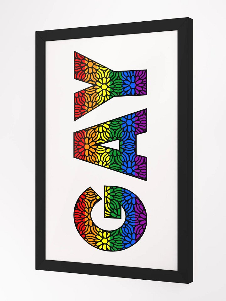 GAY Pride Colors and Flowers Wall Art product image (2)