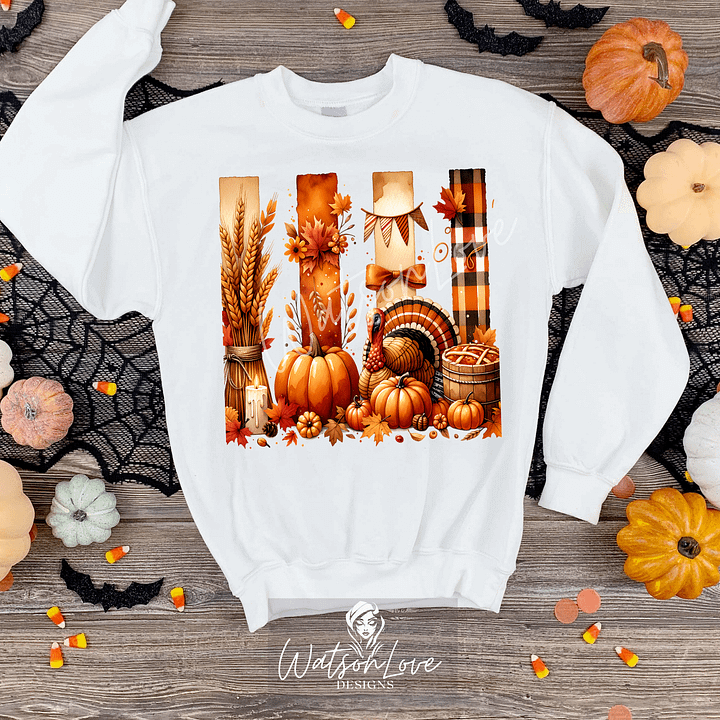 Fall Brushstroke PNG Digital Down ONLY Vintage Fall Clipart Autumn Brushstroke Sublimation Autumn PNG Cozy Pumpkin Clipart product image (1)
