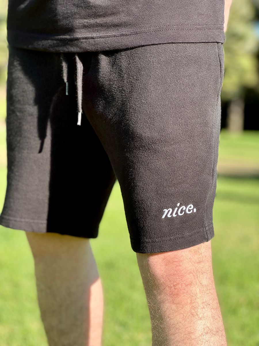 Nice. Embroidered Sweatshorts (Black) product image (6)