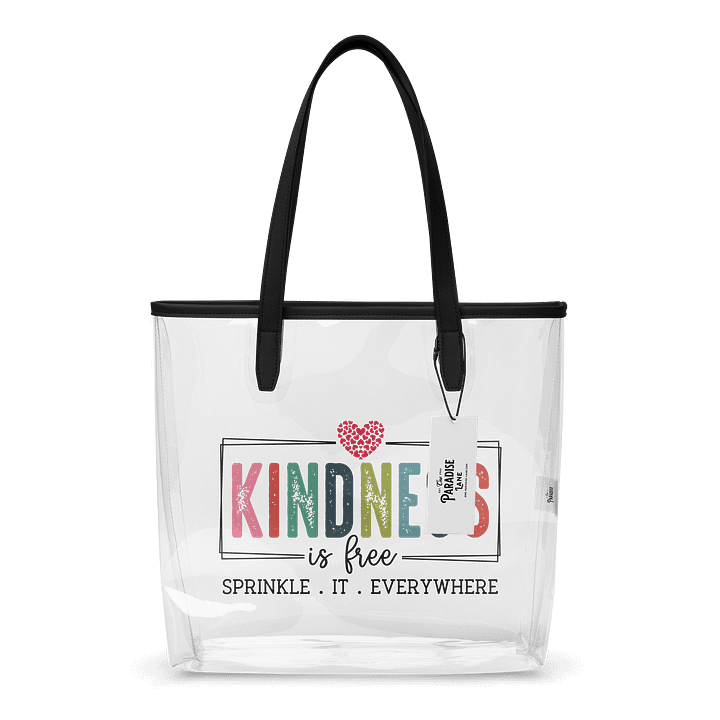 Kindness Is Free Clear Tote Bag – Sprinkle It Everywhere product image (1)