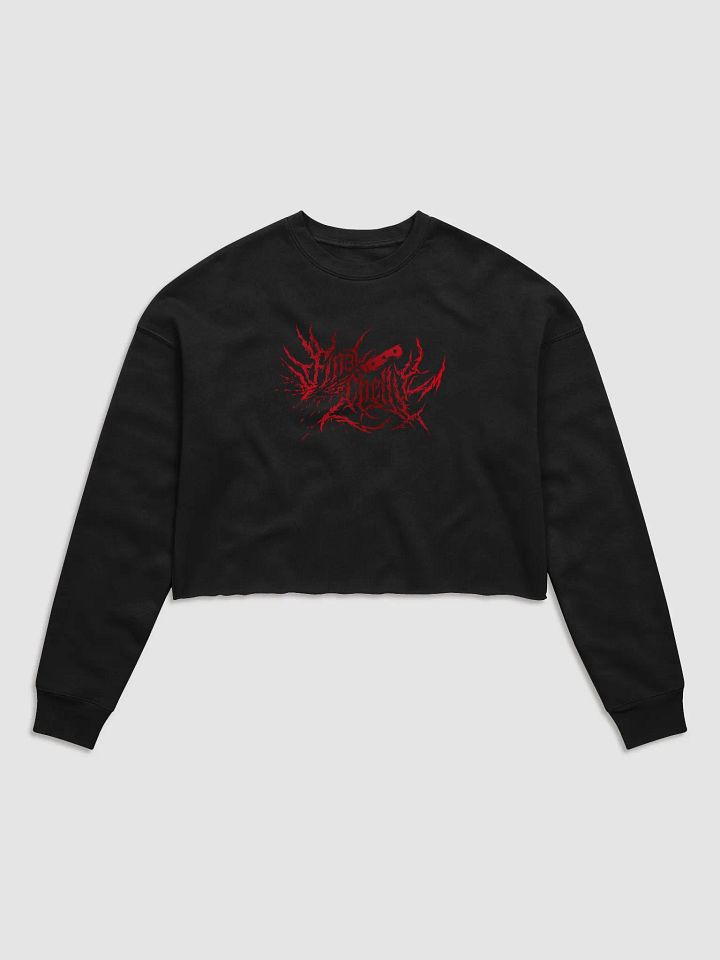 Keep It Metal Red Logo Womens Fleece Crop Top Printed Sweatshirt product image (1)