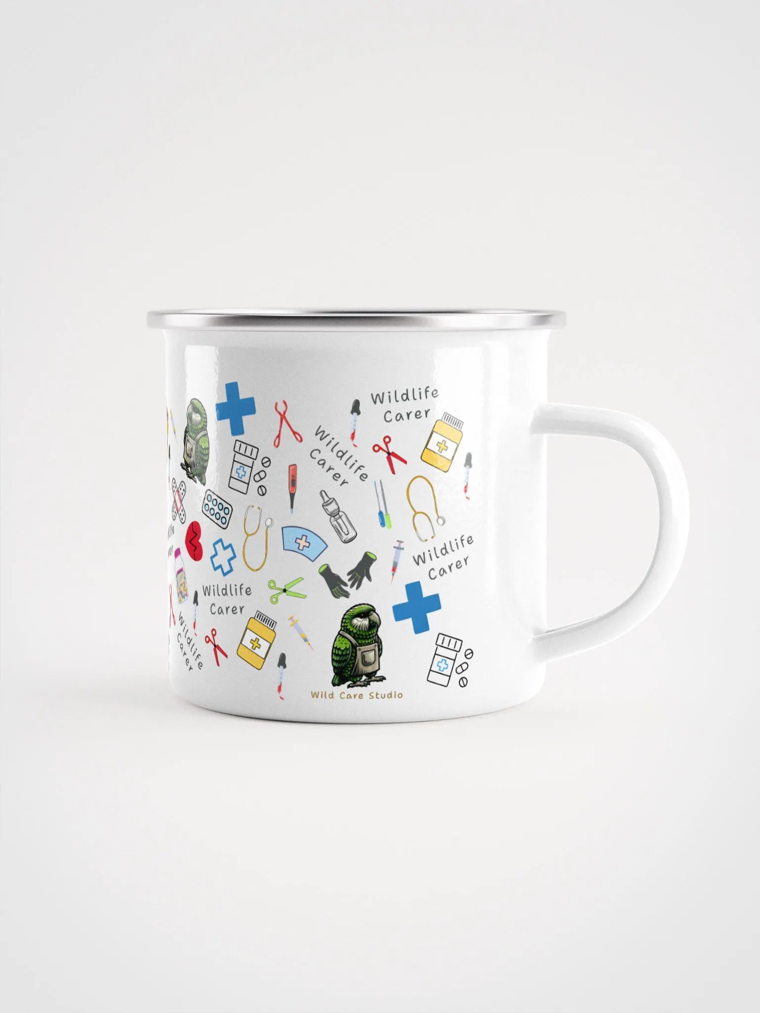 Wildlife Carer Kakapo Adventure Essential Enamel Mug product image (1)