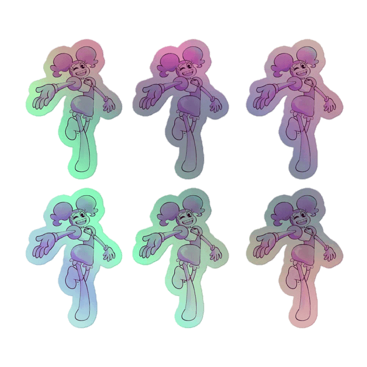 Holographic Crystal Gem Spinel Stickers 6 Count product image (1)