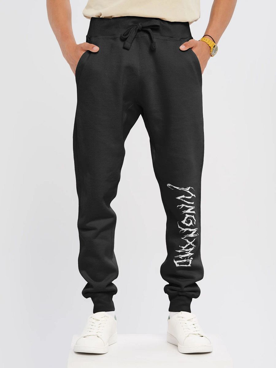 YvngNxmd White Script Logo SweatPants product image (3)
