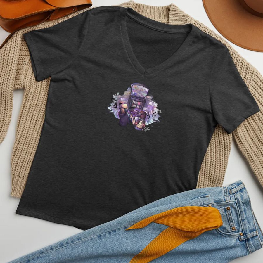 Women's Relaxed V-Neck Tee (Purple Dreams Design) product image (8)