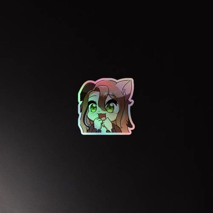 happy emote holographic sticker product image (4)