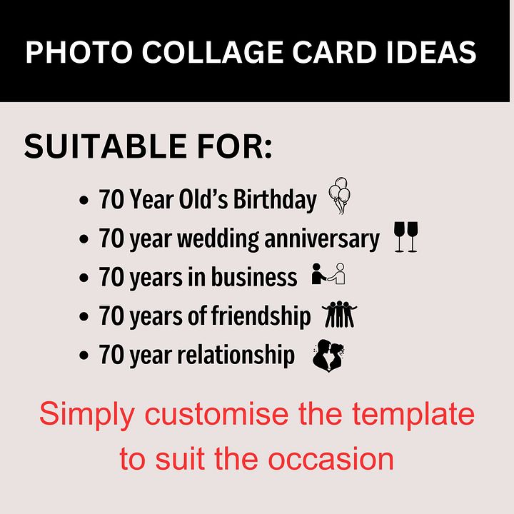 Seven Year Celebration Card Photo Collage Canva Template product image (2)