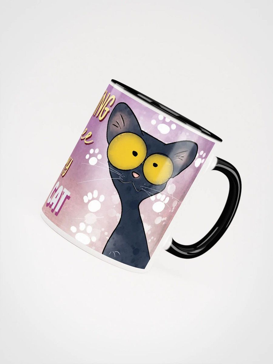 Morning Coffee With My Black Cat Accent Mug product image (5)
