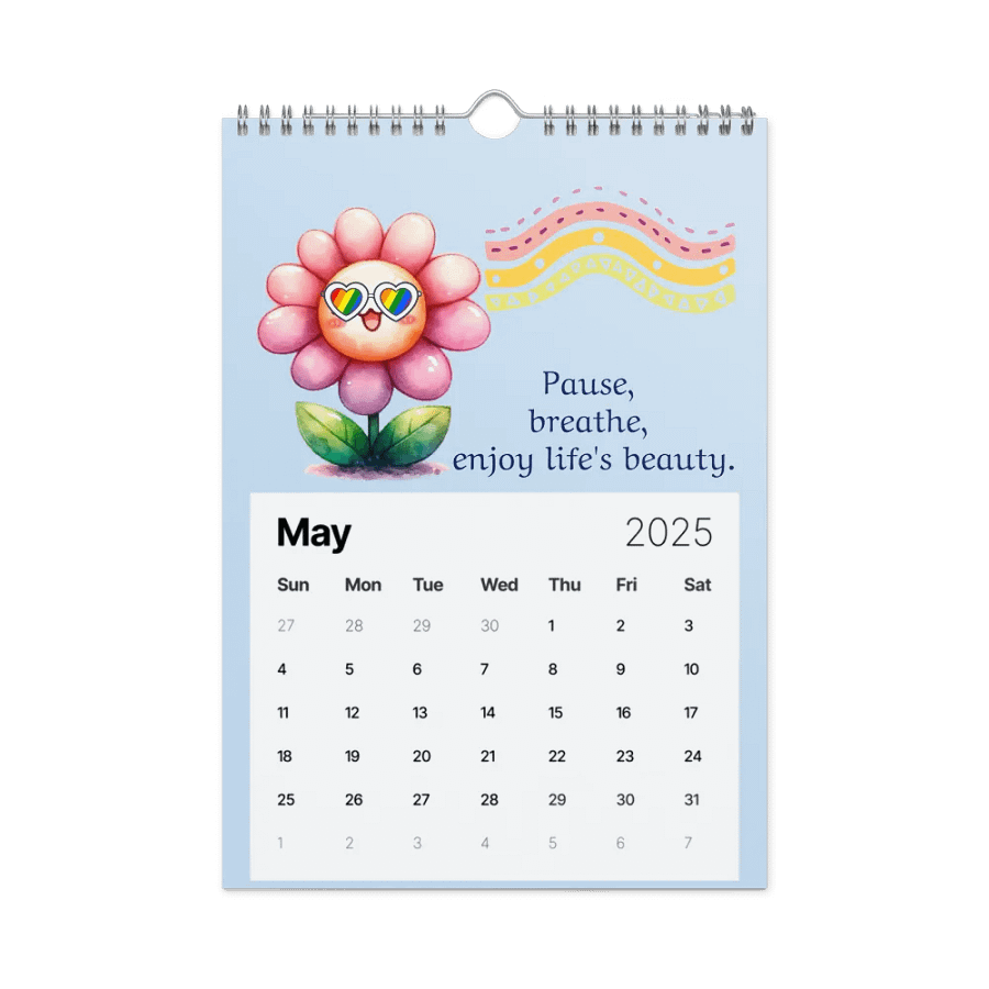 2025 Wall Calendar With Kawaii Style Flowers and Inspirations product image (10)