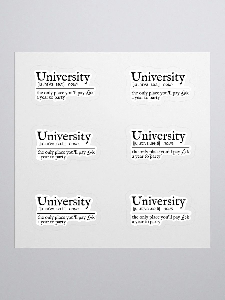 University Definition Sticker (MEDIUM Sheet) product image (1)