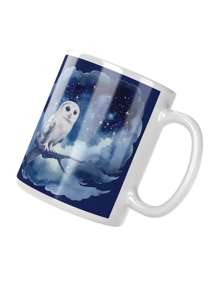 Starry Night Owl White Ceramic Mug product image (1)