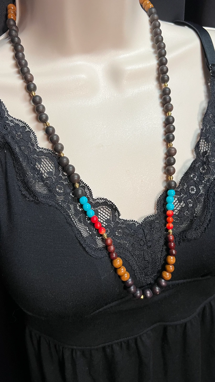 Necklace - Ebony, Mahogany, and Golden Rosewood product image (1)