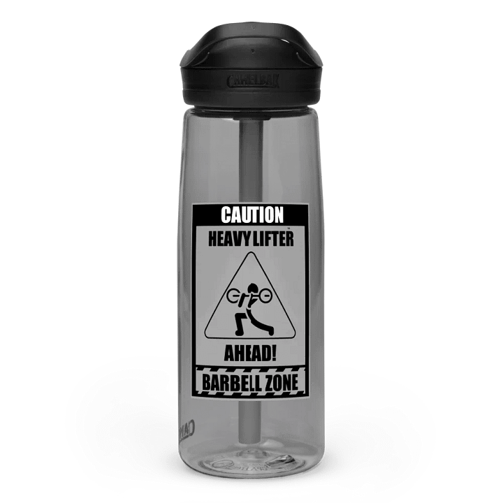 Caution Heavy Lifter Ahead-Barbell Zone: Sports Water Bottle product image (1)