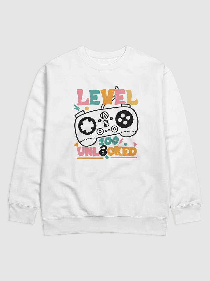 Level 100 Unlocked Gamer Crewneck Sweatshirt product image (5)