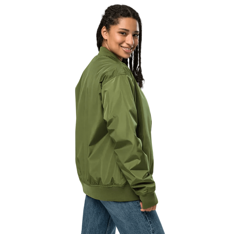 TDS Music Threadfast Premium Recycled Bomber in Army Green and Black (XS-3XL) product image (9)