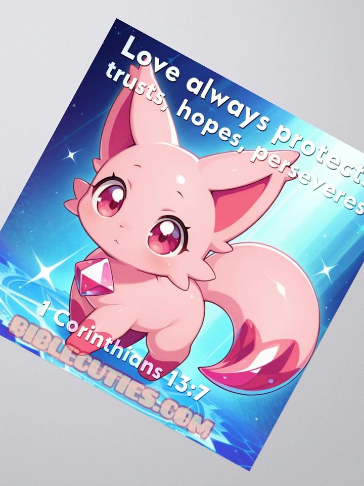 Bible Cuties Joanna - Love always protects, trusts, hopes perserveres Sticker . product image (3)