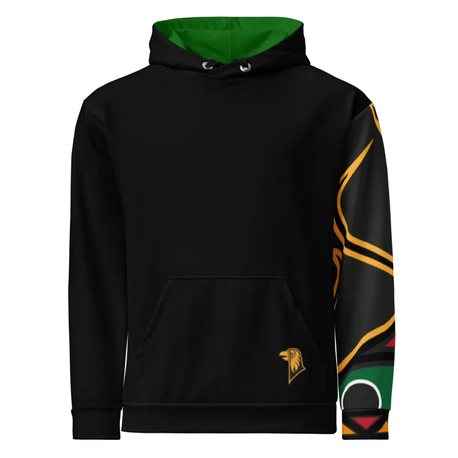 Black Big Sleeve Hoodie - Green Hood product image (1)