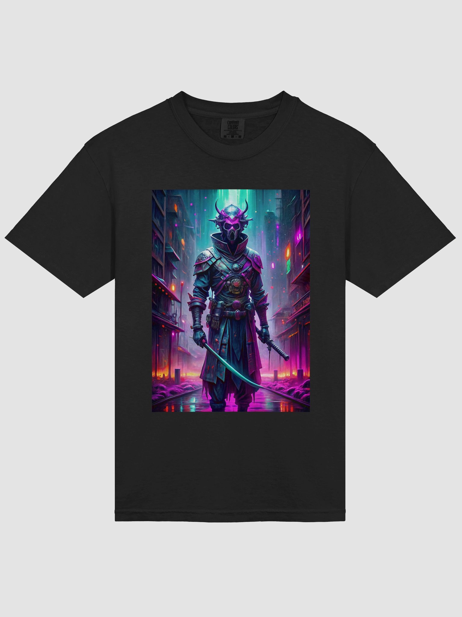 Neon Shogun – Cyberpunk Ronin T-Shirt product image (36)