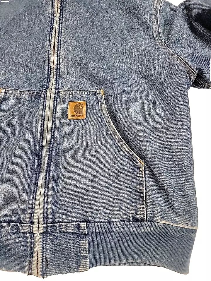 Vintage Carhartt JB1198 Blanket Lined ASAP Rocky Denim Jacket Men Large USA Made product image (5)