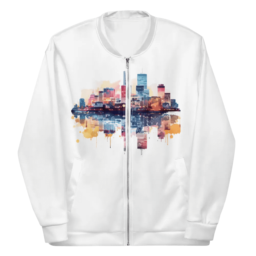 Skyline Reflections Custom Bomber Jacket product image (6)