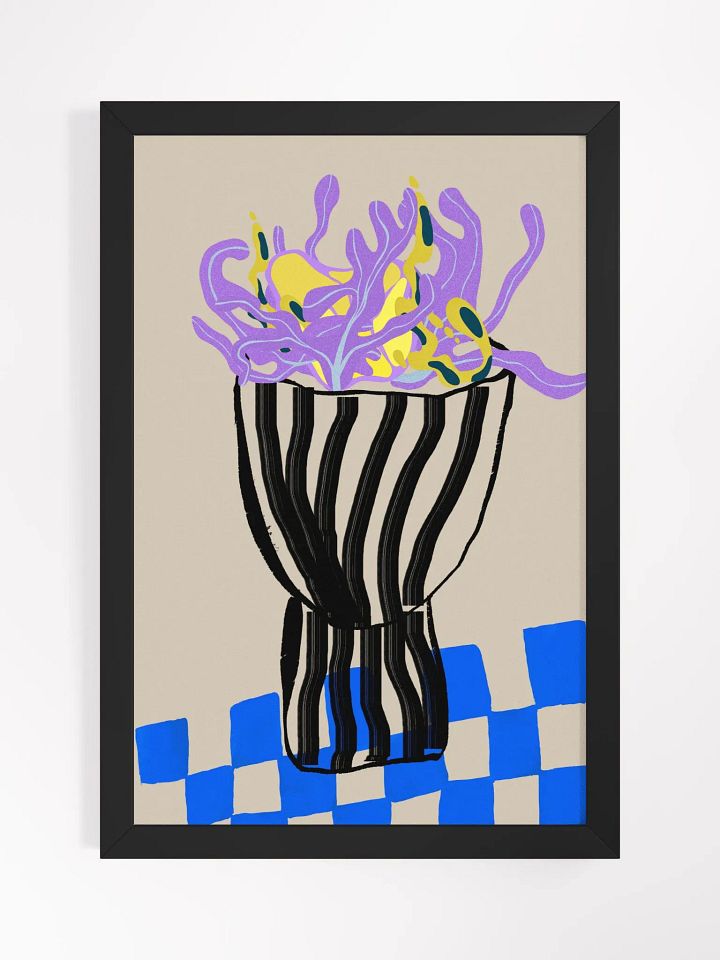 Swirling Vase Framed Matte Artwork | Elegant Abstract Floral Design | Modern Art with a Touch of Nature’s Beauty product image (2)