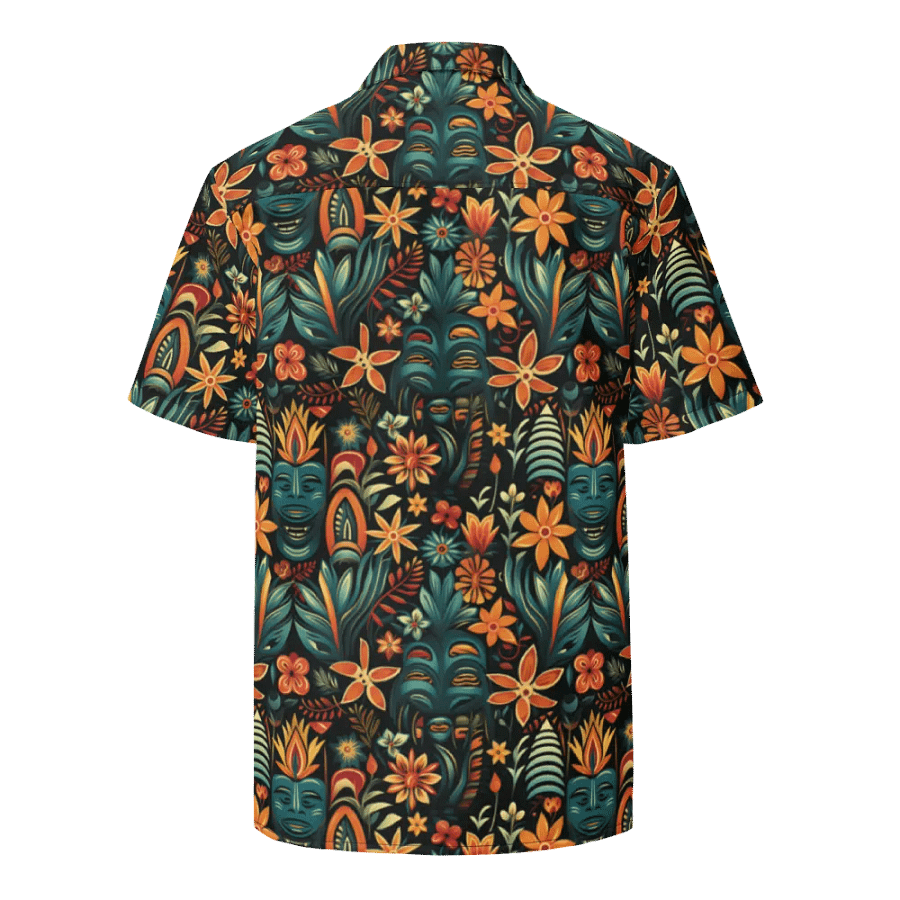 Tribal Floral Tiki Hawaiian Shirt product image (5)