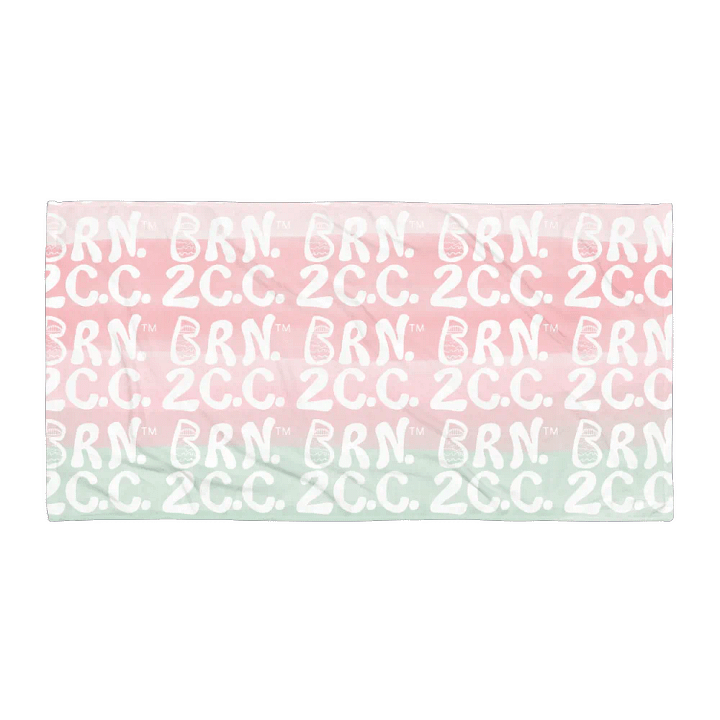 BOURNE to Cape Cod™ | Coastal Classic Beach Towel | All-Over Logo Print | White Logo on Pastel Ombre product image (2)