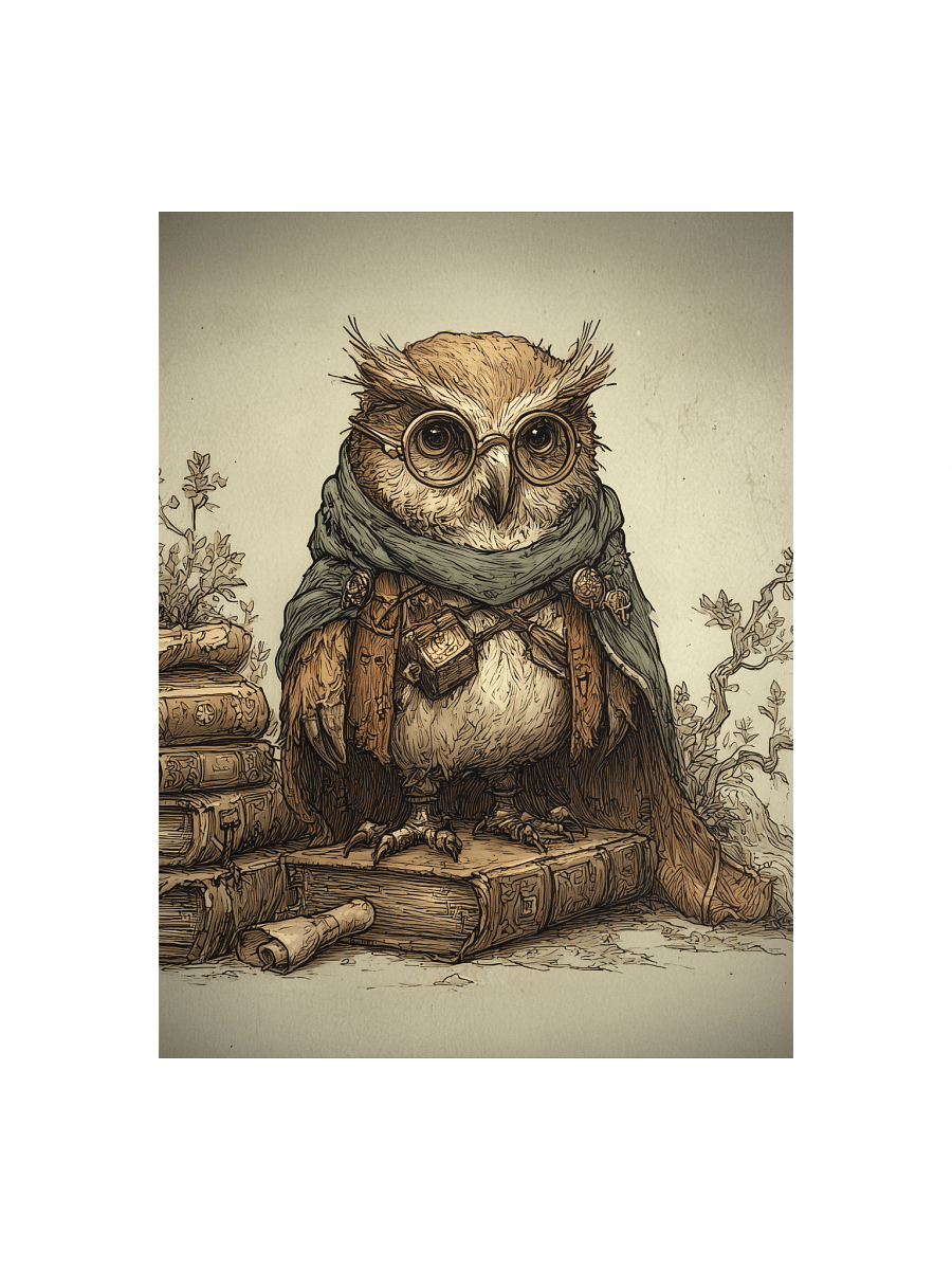 Archivist Owl Wall Poster product image (1)
