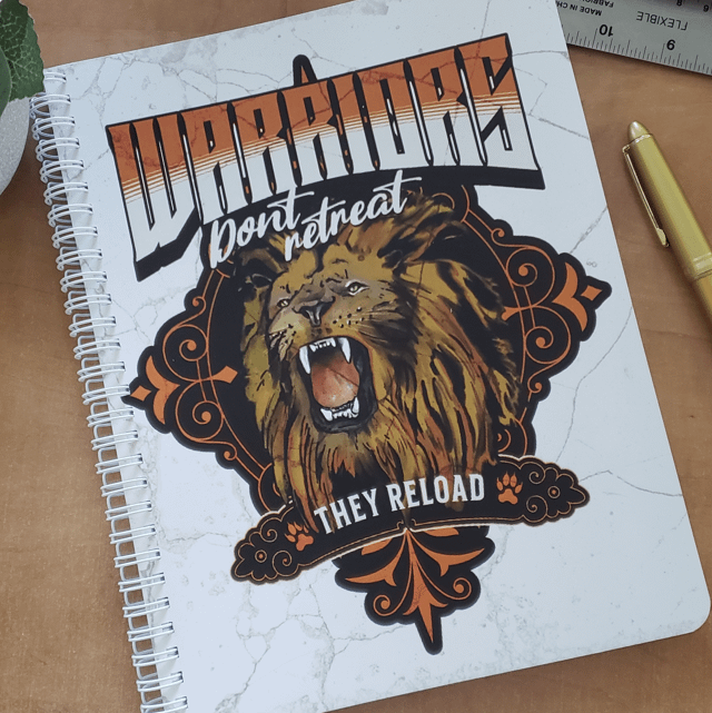 Warriors Don't Retreat They Reload Composition Size Coiled Notebook product image (1)