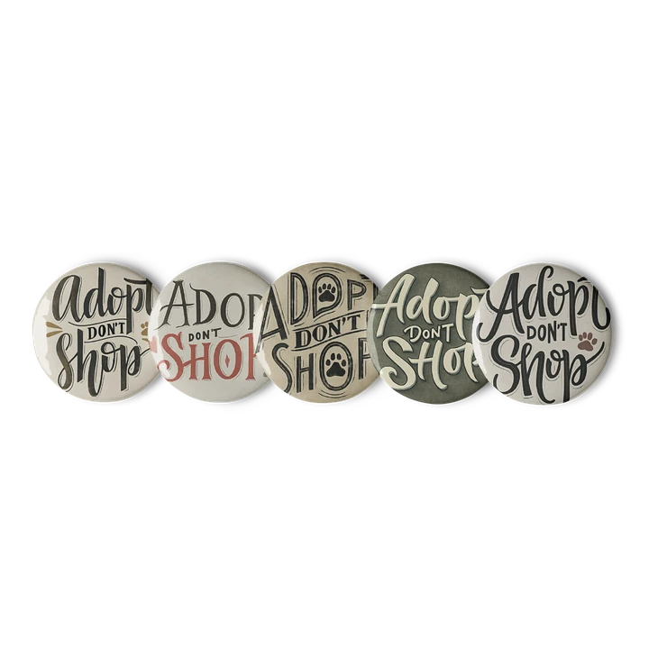 Adopt Don't Shop Retro Pin Button Set product image (1)