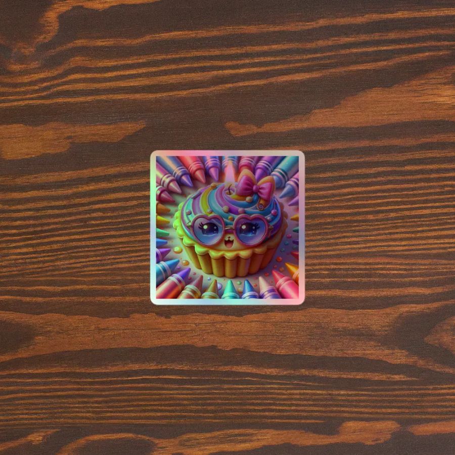 Whimsical Cupcake Holographic Sticker Set product image (3)