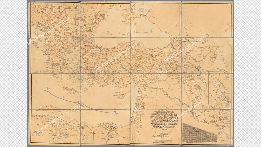 خريطة الطرق تفصيل الطرق في سوريا 1880 - عالية الدقة product image (1)