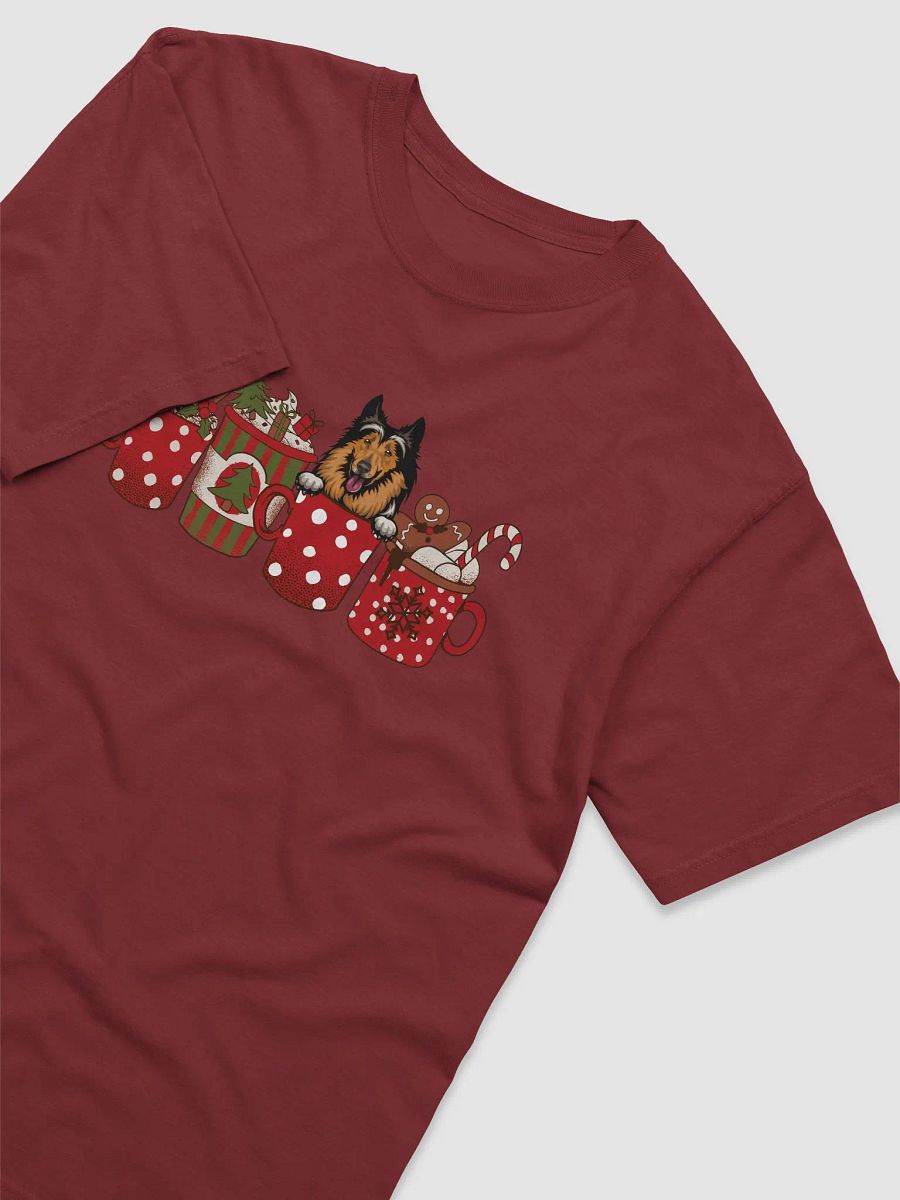 Cute Rough Collie in a Christmas Cup T-Shirt | Funny Christmas Pup in a Cup product image (6)